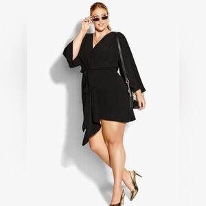 City Chic whirlpool Elegant Black Wrap Dress 18W